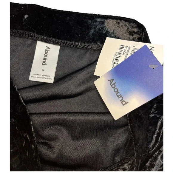 New Nordstrom Abound Crushed Velvet Velour Mini Retro 90s Y2K Skirt Black S - Picture 7 of 11